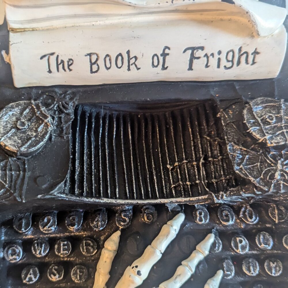 'Book of Fright' Wednesday Addams Haunted Skeleton Typewriter Halloween Gothic - Picture 7 of 15